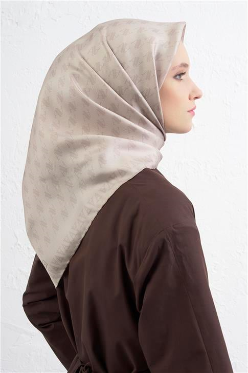 Armine Monogram Desenli Saf İpek Twill Eşarp 9412D 82
