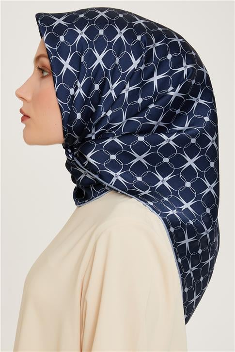 Armine Monogram Desenli Sura Saf İpek Eşarp 9207D 01 33