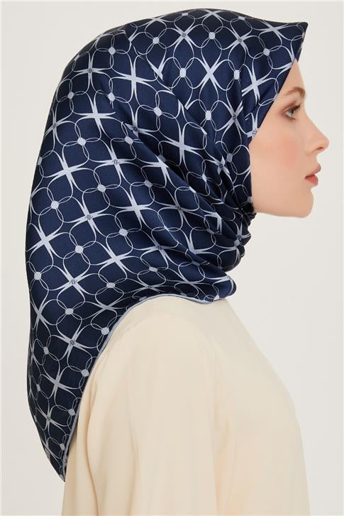 Armine Monogram Desenli Sura Saf İpek Eşarp 9207D 01 33