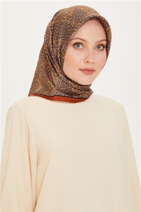 Armine Monogram Desenli Sura Saf İpek Eşarp 9228D 31