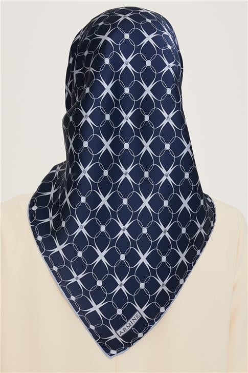 Armine Monogram Desenli Sura Saf İpek Eşarp 9207D 01 33