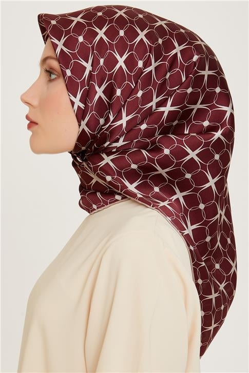 Armine Monogram Desenli Sura Saf İpek Eşarp 9207D 01 81