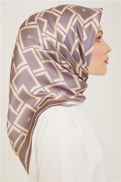 Armine Monogram Desenli Twill İpek Eşarp 24Ya9132 85 04