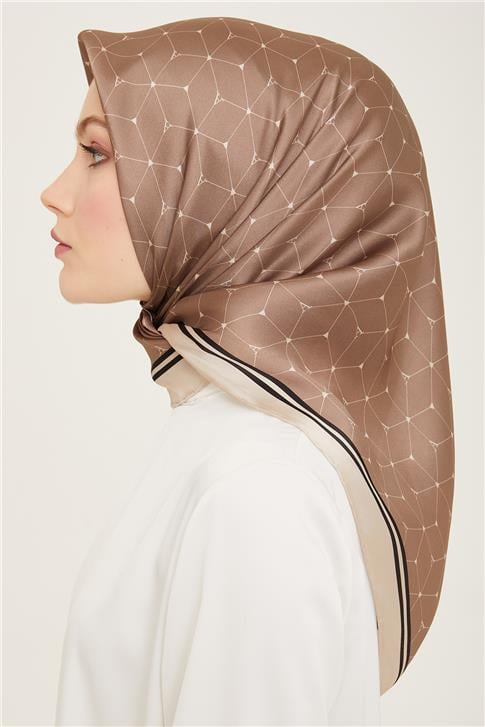 Armine Monogram Desenli Twill İpek Eşarp 24Ya9166 34 32