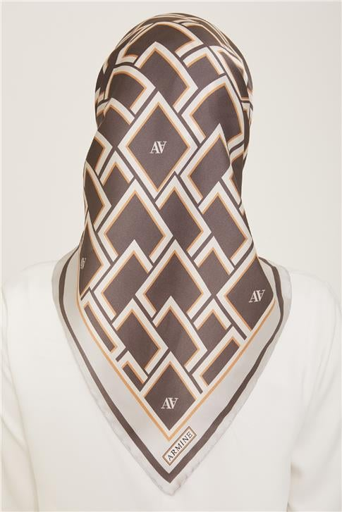 Armine Monogram Desenli Twill İpek Eşarp 24Ya9132 85 82