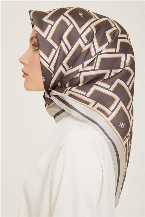 Armine Monogram Desenli Twill İpek Eşarp 24Ya9132 85 82