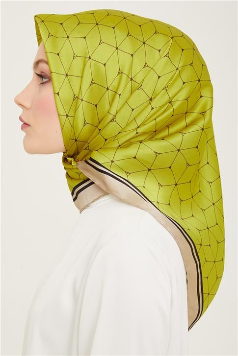 Armine Monogram Desenli Twill İpek Eşarp 24Ya9166 34 31
