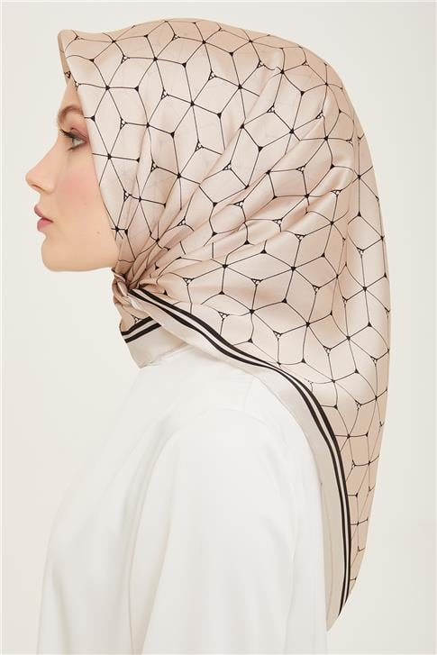 Armine Monogram Desenli Twill İpek Eşarp 24Ya9166 34 80