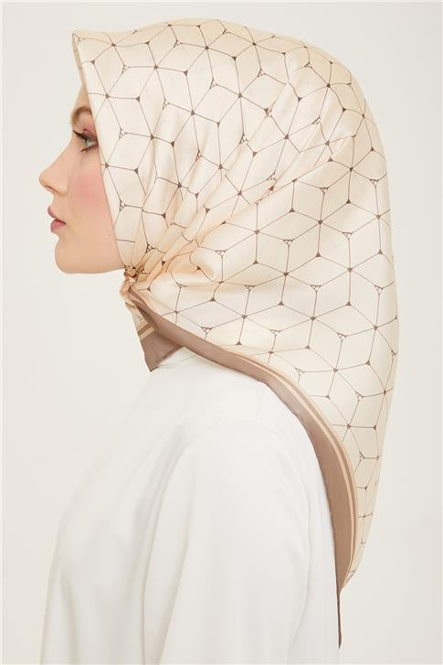 Armine Monogram Desenli Twill İpek Eşarp 24Ya9166 34 54