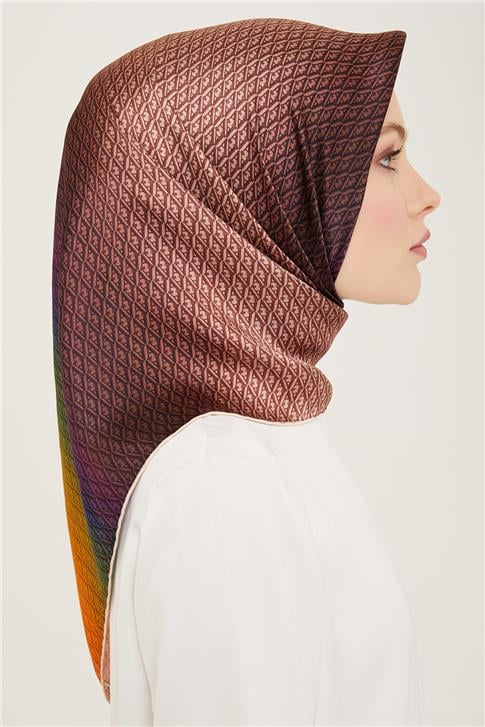 Armine Monogram Desenli Twill İpek Eşarp 24Ya9104 52 21