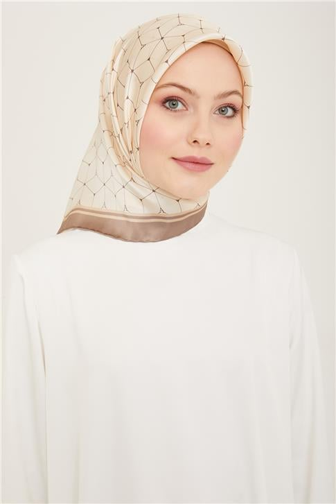 Armine Monogram Desenli Twill İpek Eşarp 24Ya9166 34 54