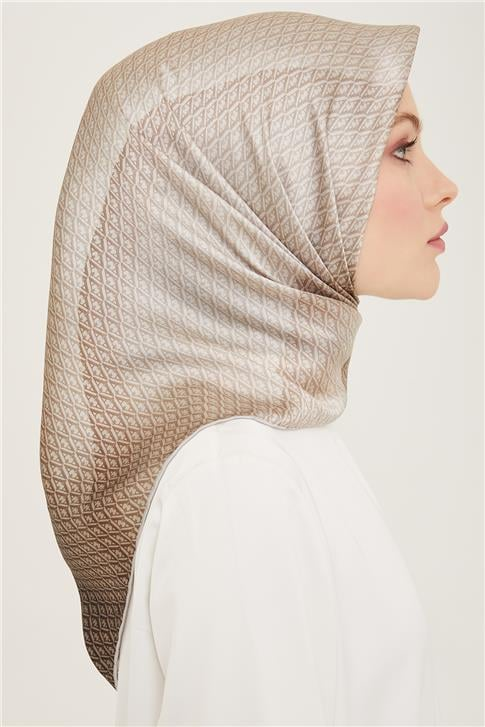 Armine Monogram Desenli Twill İpek Eşarp 24Ya9104 52 33