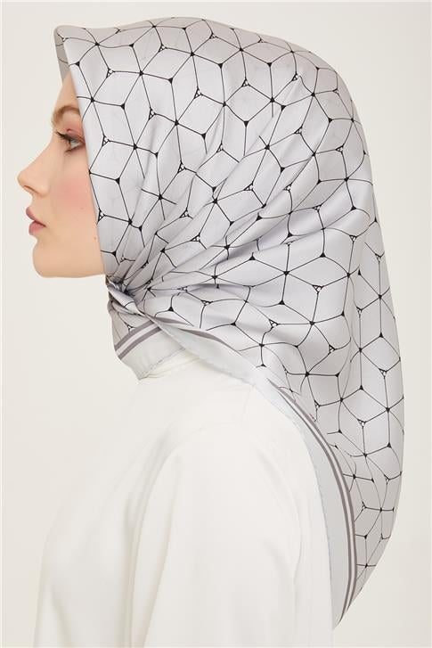 Armine Monogram Desenli Twill İpek Eşarp 24Ya9166 34 02