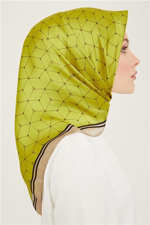 Armine Monogram Desenli Twill İpek Eşarp 24Ya9166 34 31