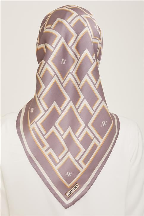 Armine Monogram Desenli Twill İpek Eşarp 24Ya9132 85 04