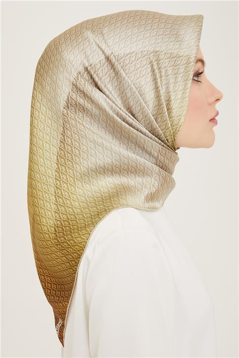 Armine Monogram Desenli Twill İpek Eşarp 24Ya9104 52 32