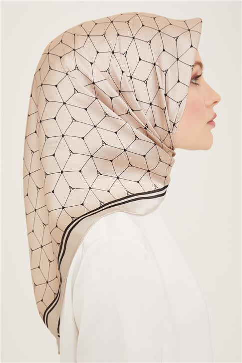 Armine Monogram Desenli Twill İpek Eşarp 24Ya9166 34 80