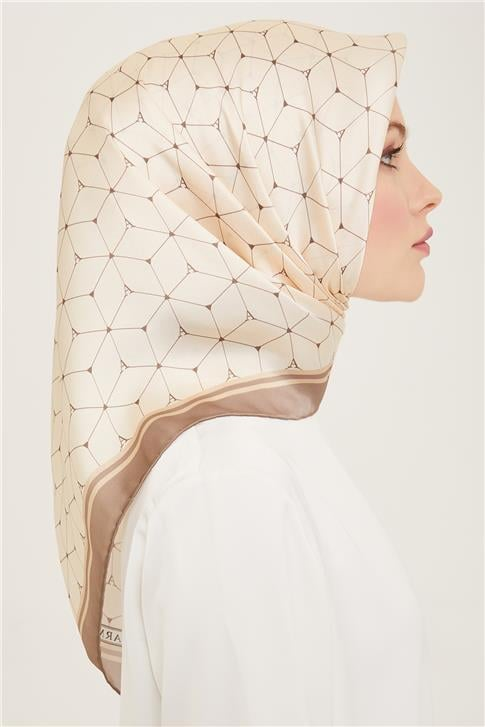 Armine Monogram Desenli Twill İpek Eşarp 24Ya9166 34 54