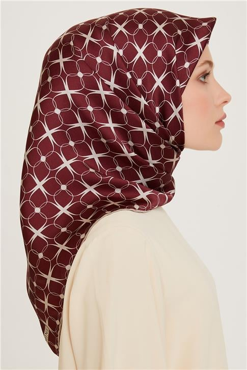 Armine Monogram Desenli Twill Saf İpek Eşarp 9207D 81