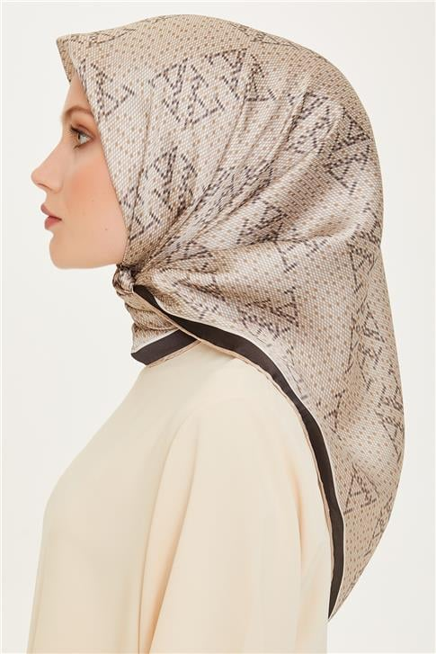 Armine Monogram Desenli Twill Saf İpek Eşarp 9228D 81