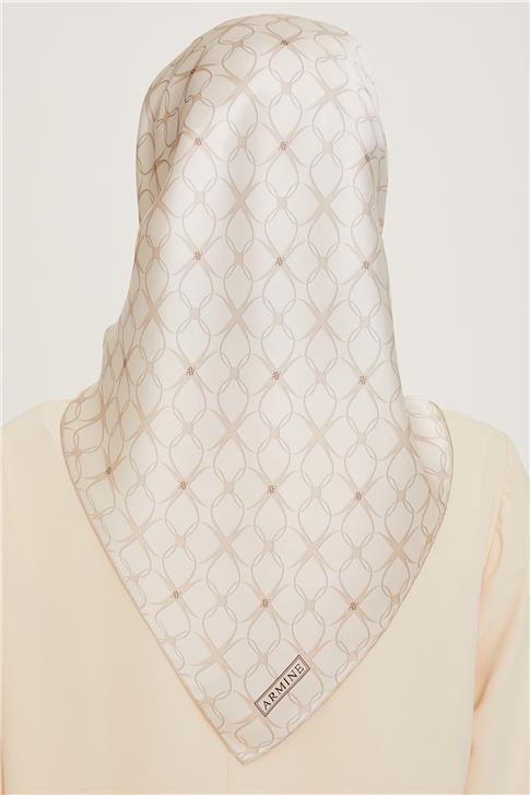 Armine Monogram Desenli Twill Saf İpek Eşarp 9207D 84