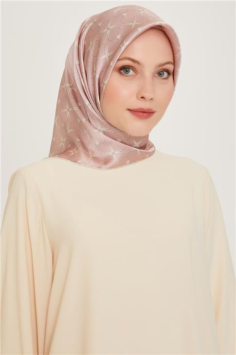 Armine Monogram Desenli Twill Saf İpek Eşarp 9207D 03