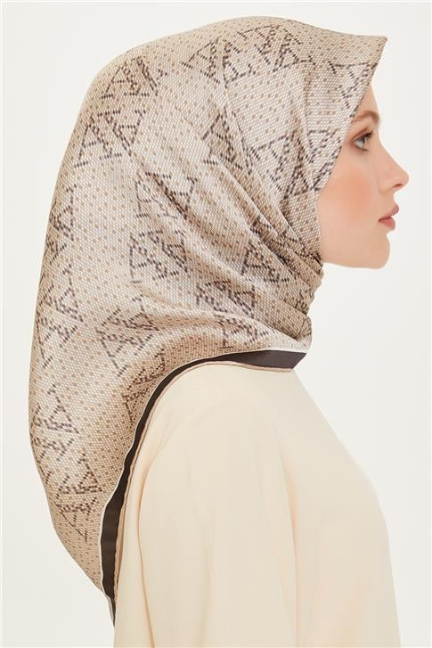 Armine Monogram Desenli Twill Saf İpek Eşarp 9228D 81