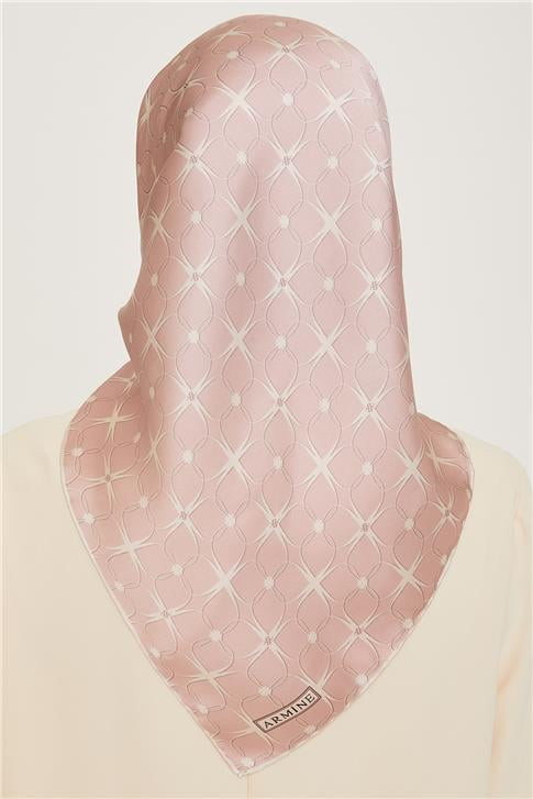 Armine Monogram Desenli Twill Saf İpek Eşarp 9207D 03