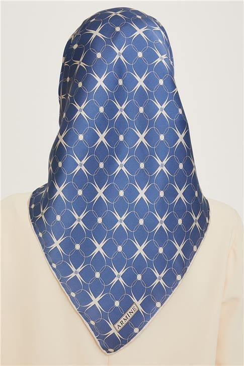 Armine Monogram Desenli Twill Saf İpek Eşarp 9207D 80