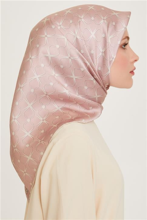 Armine Monogram Desenli Twill Saf İpek Eşarp 9207D 03