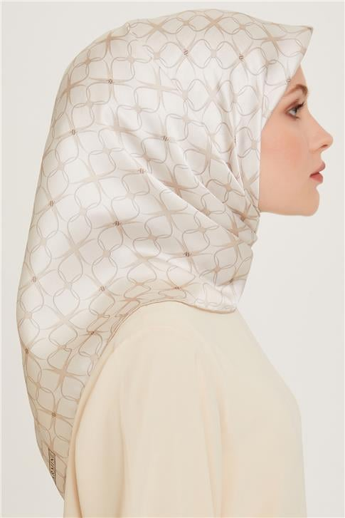 Armine Monogram Desenli Twill Saf İpek Eşarp 9207D 84