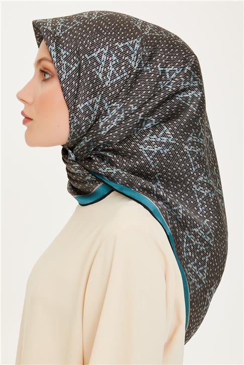 Armine Monogram Desenli Twill Saf İpek Eşarp 9228D 04