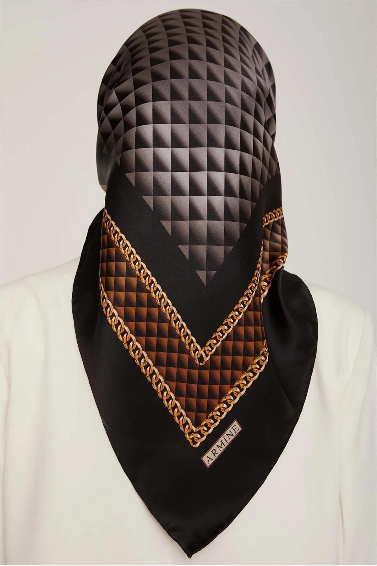 Armine Nostalji Serisi İpek Twill Eşarp 8834D--32