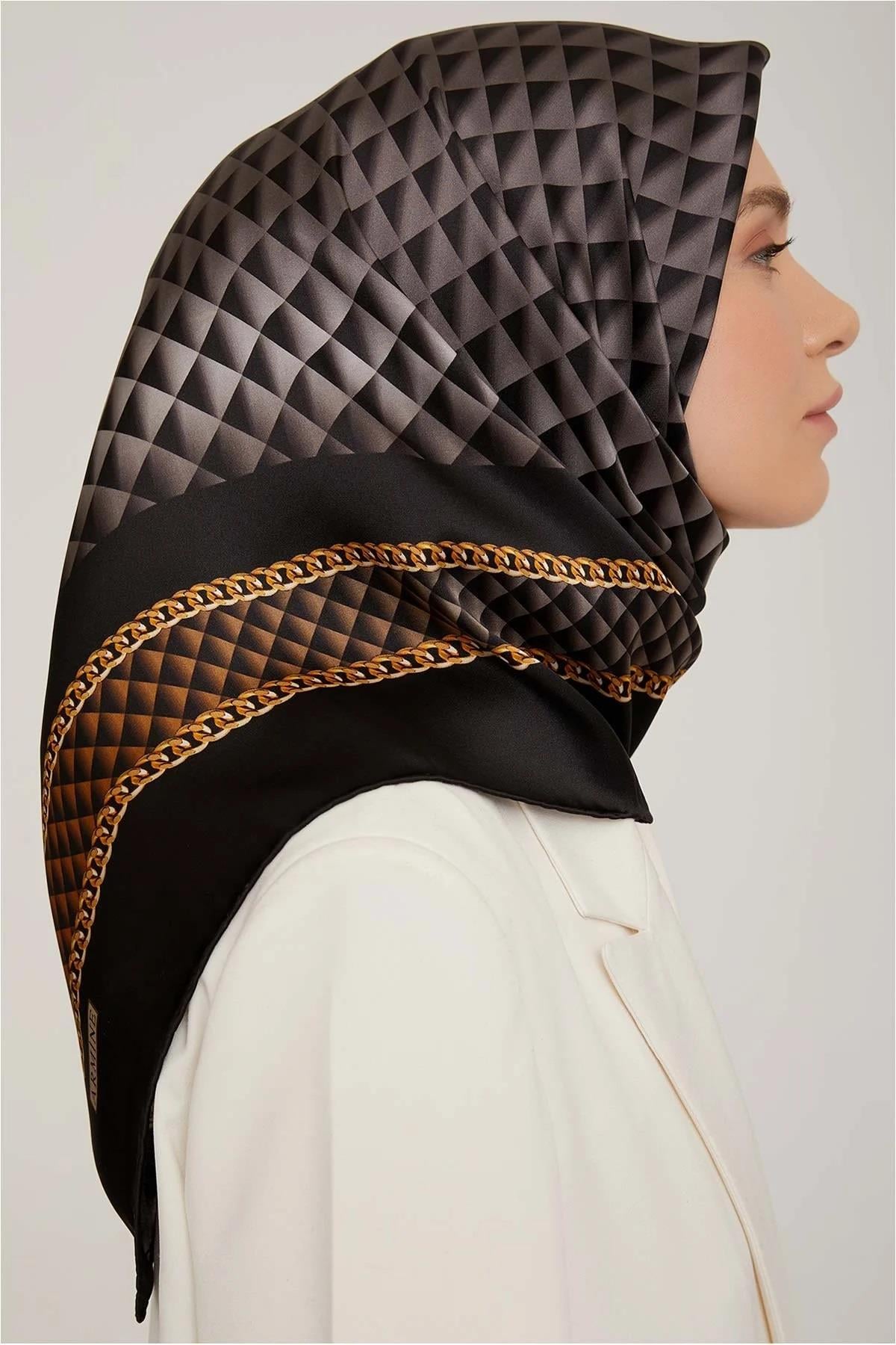 Armine Nostalji Serisi İpek Twill Eşarp 8834D--32