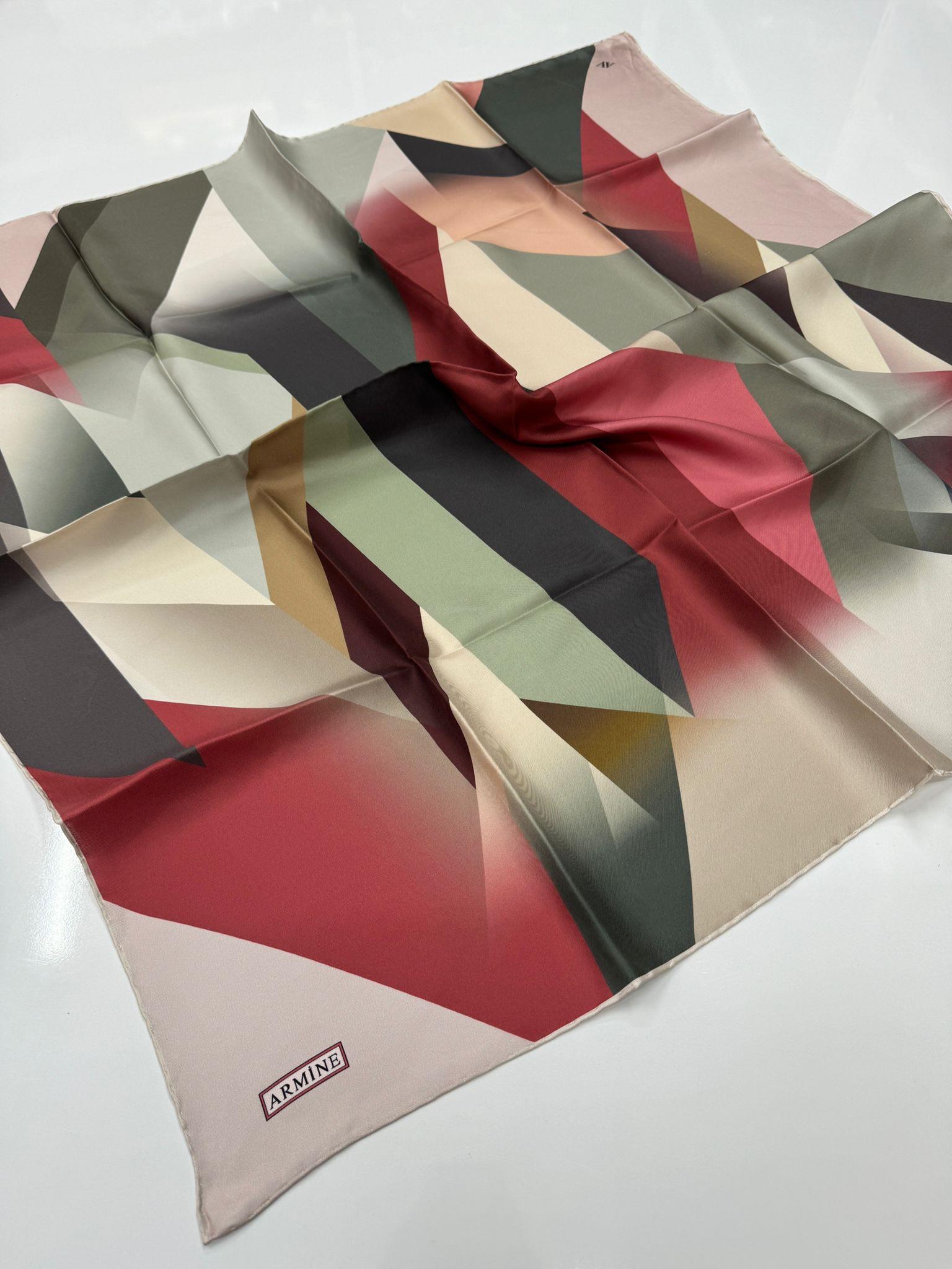 Armine Nostalji Serisi İpek Twill Eşarp 8424D-82