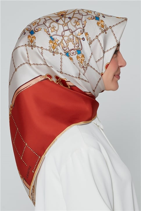 Armine Nostalji Twill İpek Eşarp 18Ya3736 01