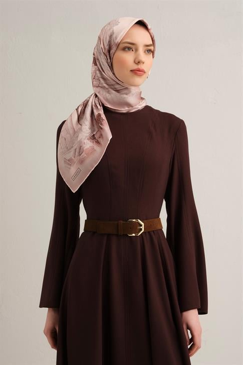 Armine Obje Desenli Saf İpek Twill Eşarp 9326D 32