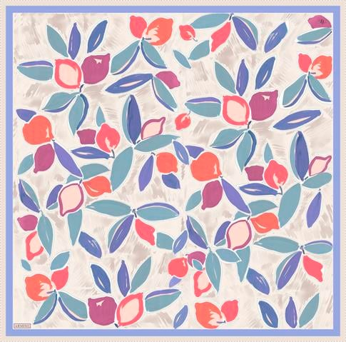 Armine Obje Desenli Saf İpek Twill Eşarp 9314D 35