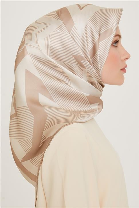 Armine Obje Desenli Sura Saf İpek Eşarp 9254D 10