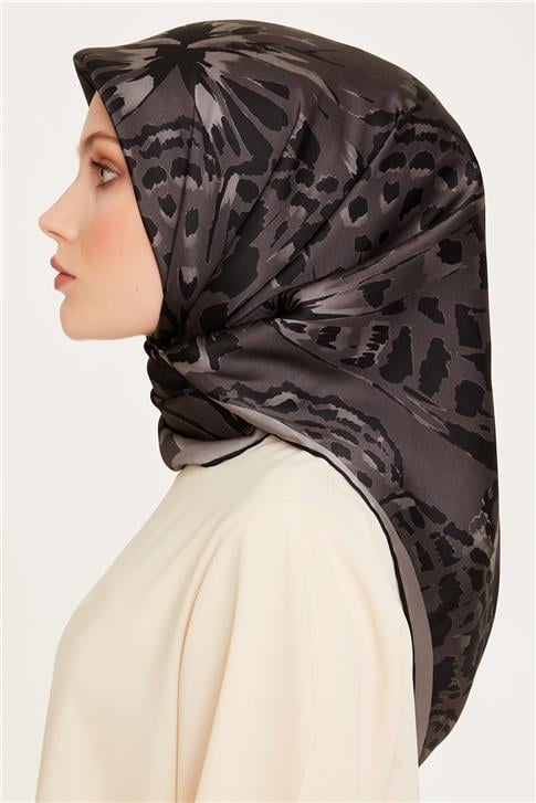 Armine Obje Desenli Sura Saf İpek Eşarp 9256D 33