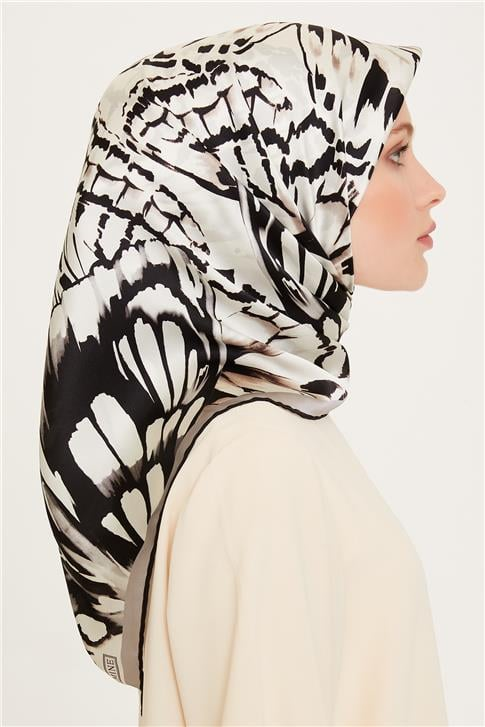 Armine Obje Desenli Sura Saf İpek Eşarp 9256D 09