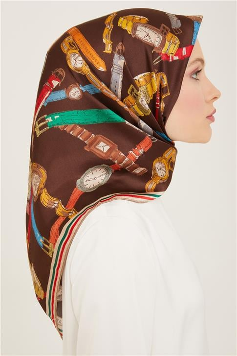 Armine Obje Desenli Twill İpek Eşarp 24Ya9141 80 85