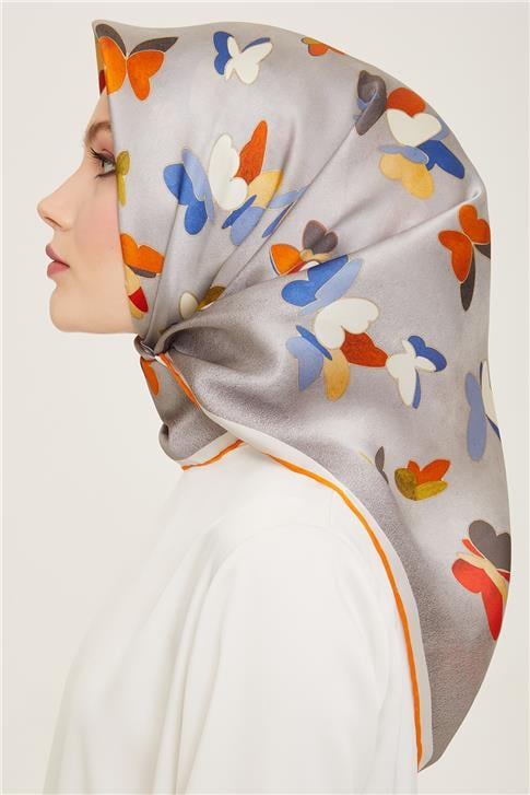 Armine Obje Desenli Twill İpek Eşarp 24Ya9146 33 33