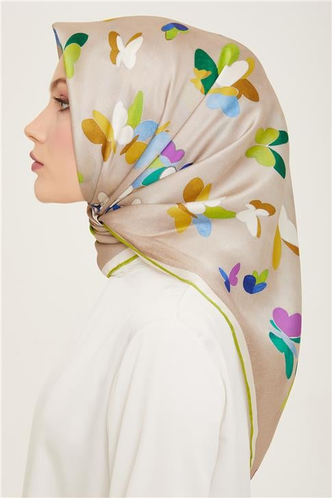 Armine Obje Desenli Twill İpek Eşarp 24Ya9146 33 05