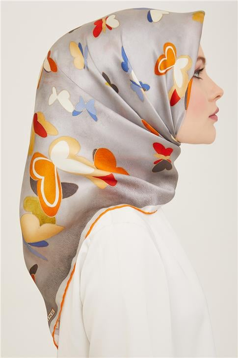 Armine Obje Desenli Twill İpek Eşarp 24Ya9146 33 33