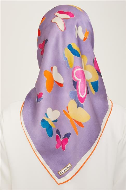 Armine Obje Desenli Twill İpek Eşarp 24Ya9146 33 31