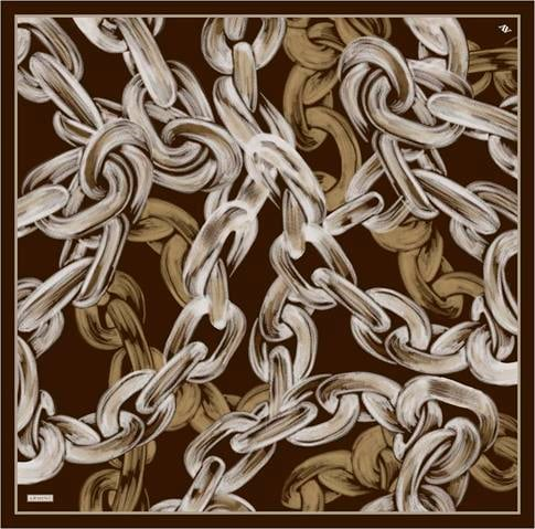Armine Obje Desenli Twill Saf İpek Eşarp 9253D 03
