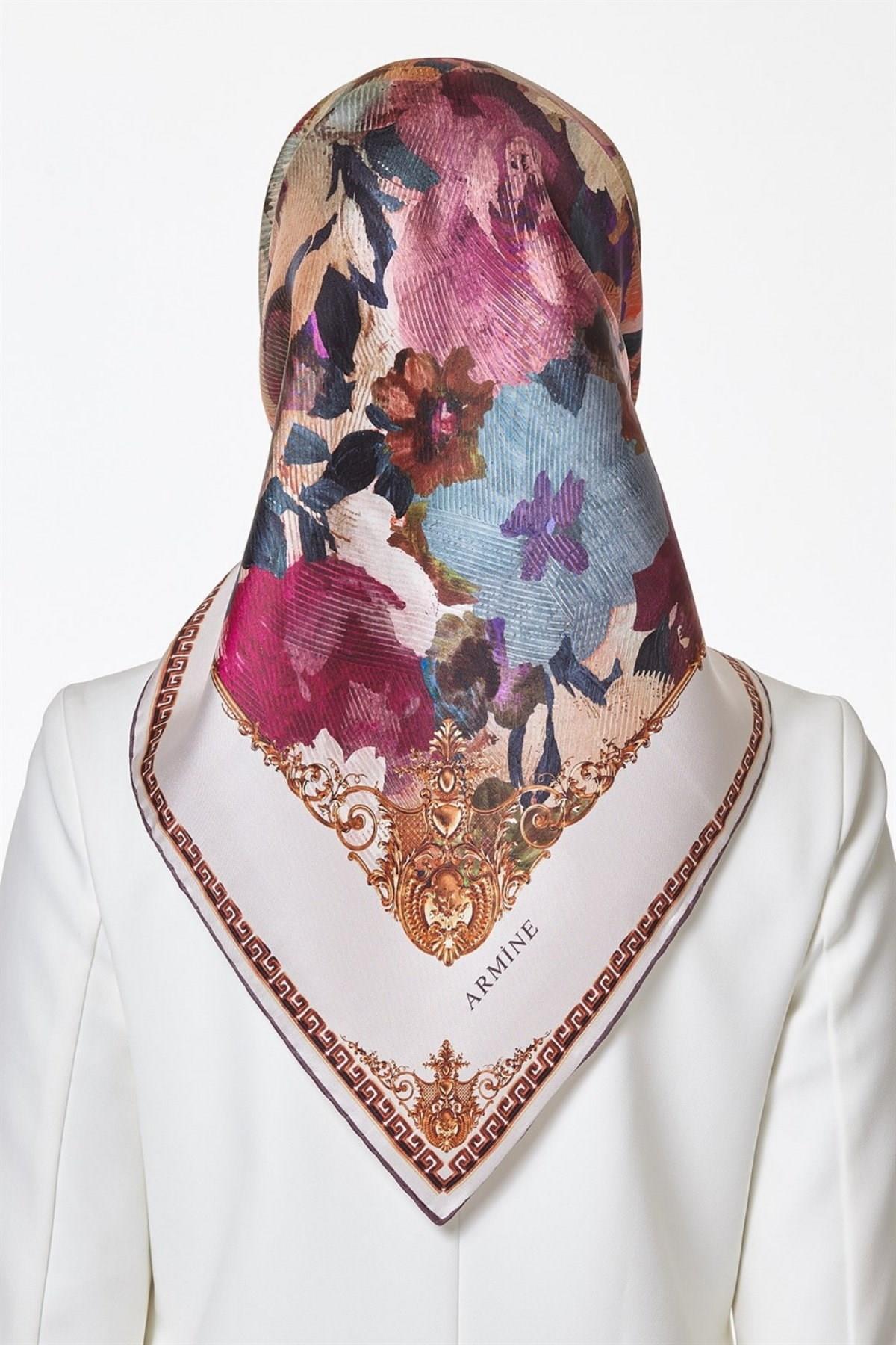 Armine Özel Nostalji Serisi Twill İpek Eşarp Modelleri 8109D-38