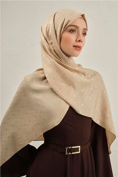 Armine Pamuk  Floş Monogram Zincir Şal 1 63