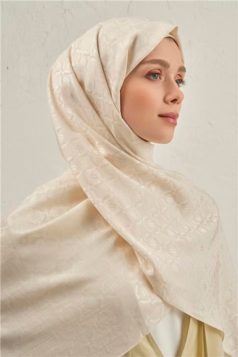 Armine Pamuk  Floş Monogram Zincir Şal 1 60